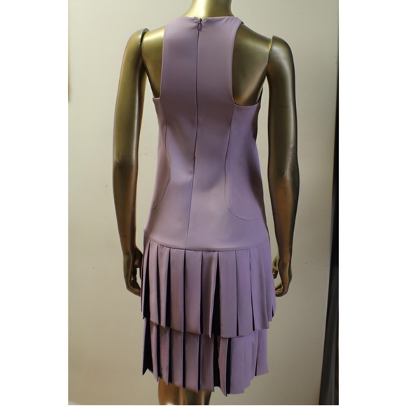 VERSUS VERSACE Pleated Mini Dress - Lilac and Black Drop Waist - Size 38 - NWT! - Picture 4 of 5